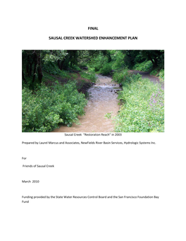 Final Sausal Creek Watershed Enhancement
