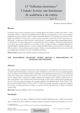 Verdades Secretas: Um Fenômeno De Audiência E De Crítica Pg 68 - 80