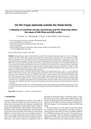 On the V-Type Asteroids Outside the Vesta Family