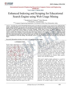 Enhanced Indexing and Scraping for Educational Search Engine Using Web Usage Mining