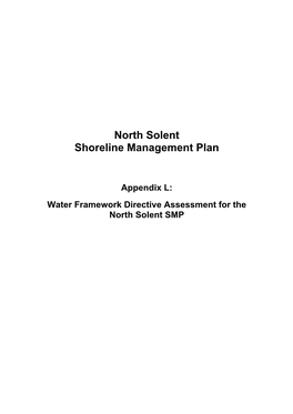 Water Framework Directive Assessment for the North Solent SMP