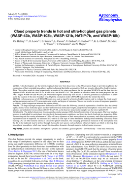 Cloud Property Trends in Hot and Ultra-Hot Giant Gas Planets (WASP-43B, WASP-103B, WASP-121B, HAT-P-7B, and WASP-18B) Ch