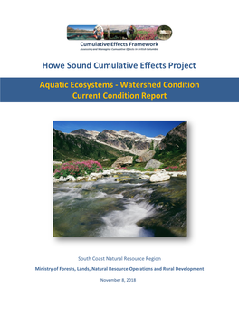 Aquatic Ecosystems - Watershed Condition Current Condition Report
