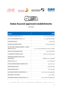 Dubai Assured Approved Establishments