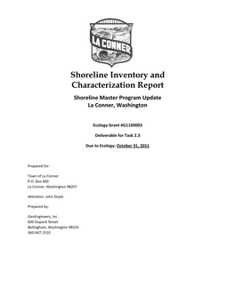 Shoreline Inventory and Characterization Report Shoreline Master Program Update La Conner, Washington