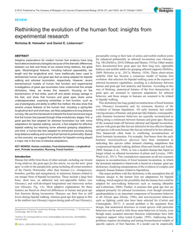 Rethinking the Evolution of the Human Foot: Insights from Experimental Research Nicholas B