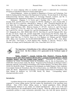 Research Notes Dros. Inf. Serv. 93 (2010) 118 Hence, D. Nasuta