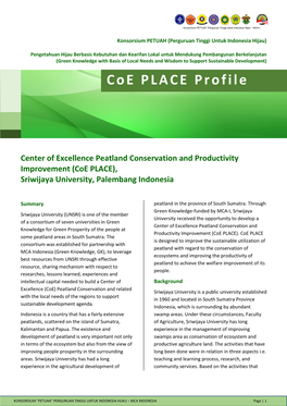 Coe PLACE Profile