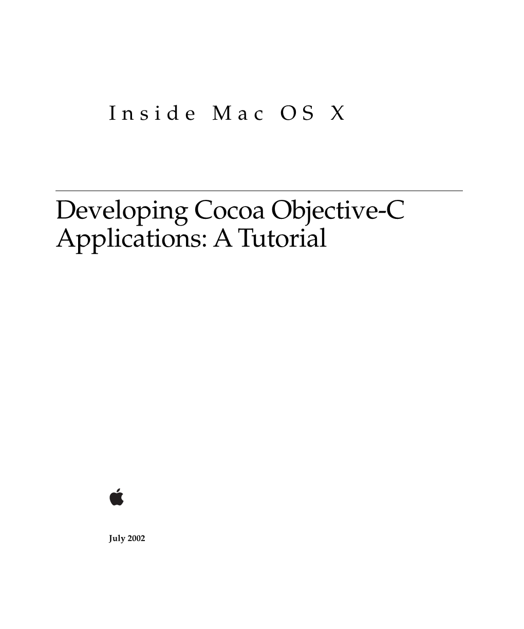 Developing Cocoa Objective-C Applications: a Tutorial