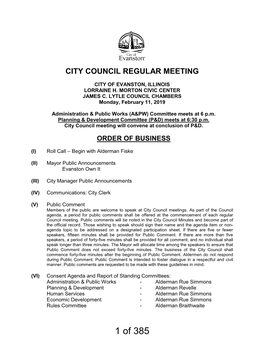 1 of 385 City Council Agenda February 11, 2019 Page 2 of 7