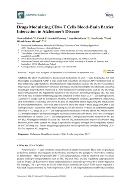 Drugs Modulating CD4+ T Cells Blood–Brain Barrier Interaction in Alzheimer’S Disease