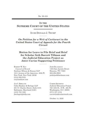 On Petition for a Writ of Certiorari to the United States Court of Appeals for the Fourth Circuit