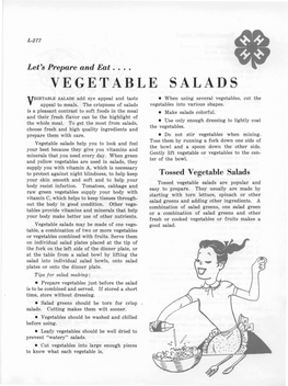 Vegetable Salads