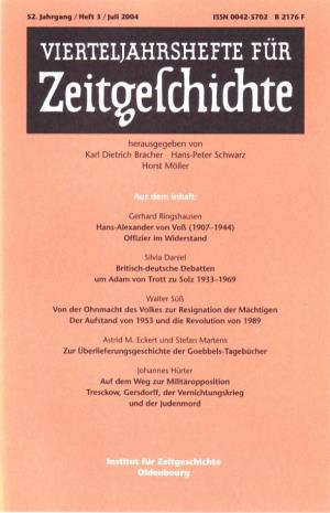 Vierteljahrshefte Für Zeitgeschichte Jahrgang 52(2004) Heft 3