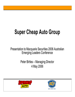 Super Cheap Auto Group