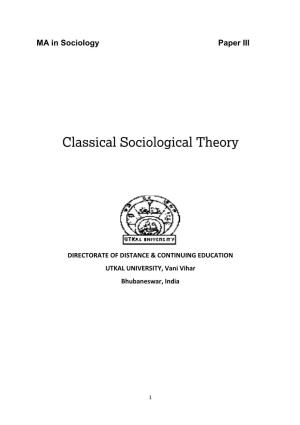 Paper 3 Classical Sociological Theory
