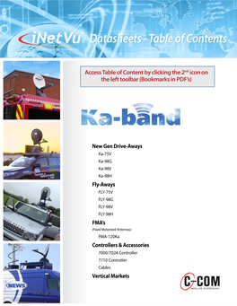 Datasheets - Table of Contents