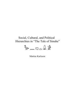 Social, Cultural, and Political Hierarchies in “The Tale of Sinuhe”
