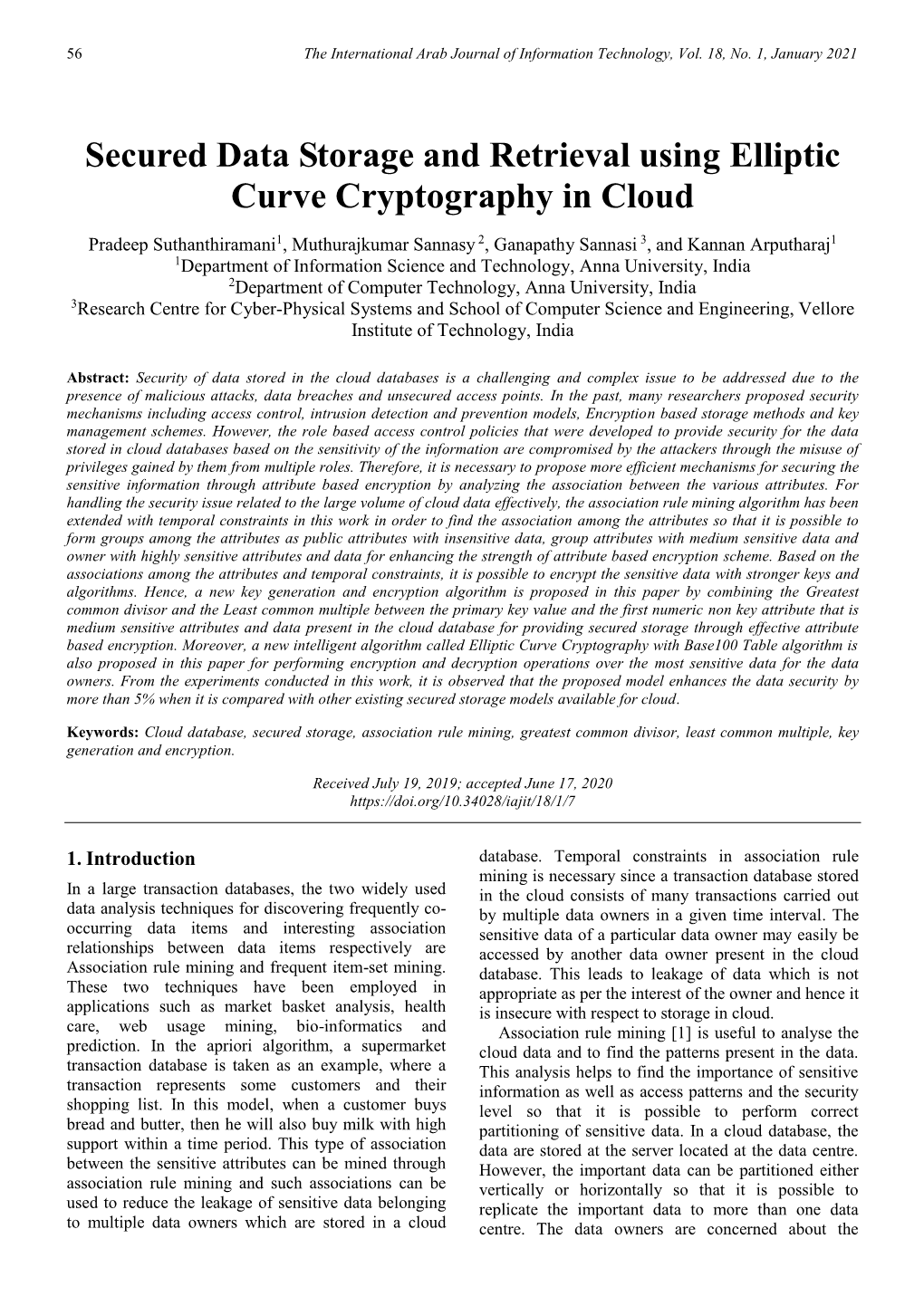 Secured Data Storage and Retrieval Using Elliptic Curve Cryptography in Cloud