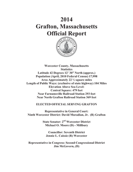2014 Grafton, Massachusetts Official Report