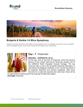 Bulgaria & Serbia I a Wine Symphony