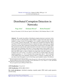 Distributed Corruption Detection in Networks