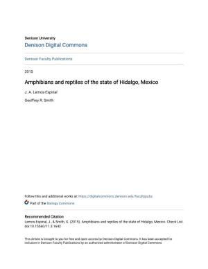 Amphibians and Reptiles of the State of Hidalgo, Mexico