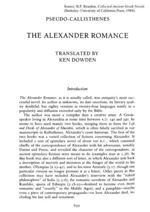 The Alexander Romance