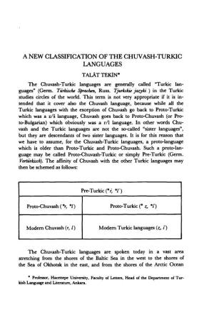 A New Classification of the Chuvash-Turkic Languages