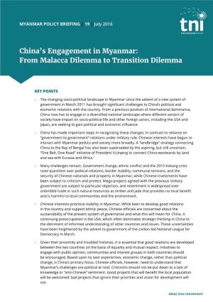 China's Engagement in Myanmar