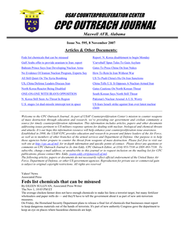 USAF Counterproliferation Center CPC Outreach Journal #595