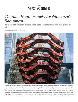 Thomas Heatherwick, Architecture's Showman