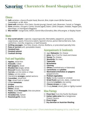 Charcuterie Board Shopping List Use This Checklist As a Guide