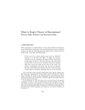 What Is Frege's Theory of Descriptions?