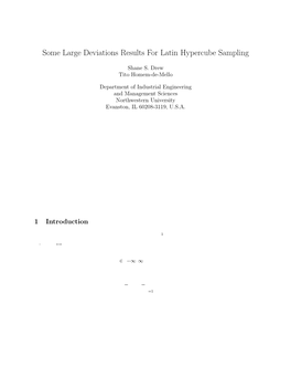 Some Large Deviations Results for Latin Hypercube Sampling