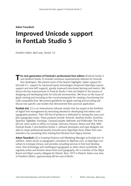 Improved Unicode Support in Fontlab Studio 5
