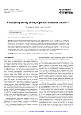 A Multiplicity Survey of the Ρ Ophiuchi Molecular Clouds,