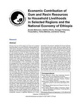 Economic Contribution of Gum and Resin Resources to Household