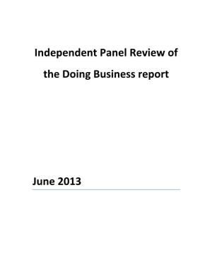 Independent Panel Review of the Doing Business Report