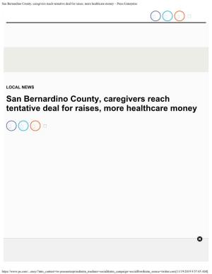 San Bernardino County, Caregivers Reach Tentative Deal for Raises, More Healthcare Money – Press Enterprise