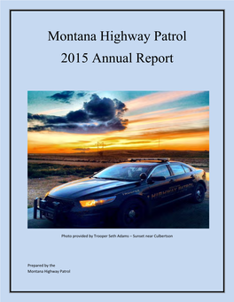 Montana Highway Patrol 2015 Annual Report