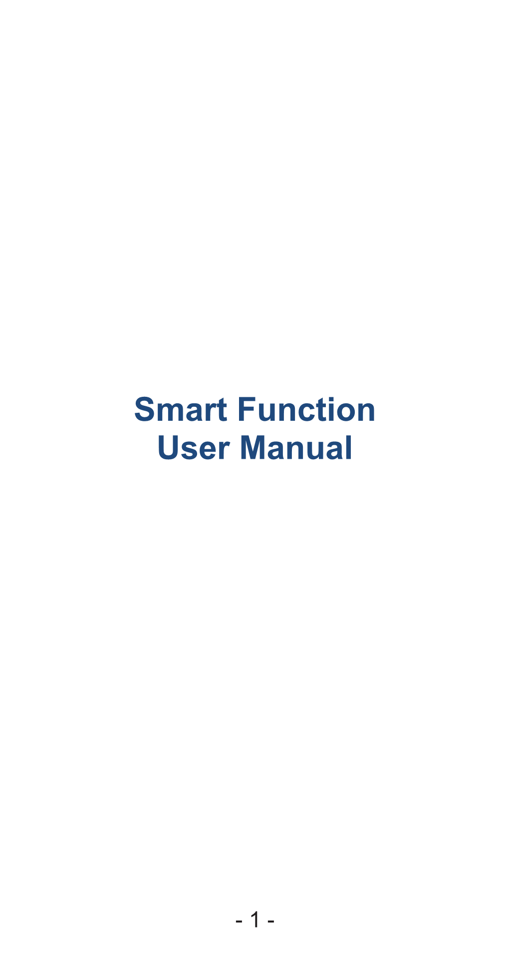 Smart Function User Manual