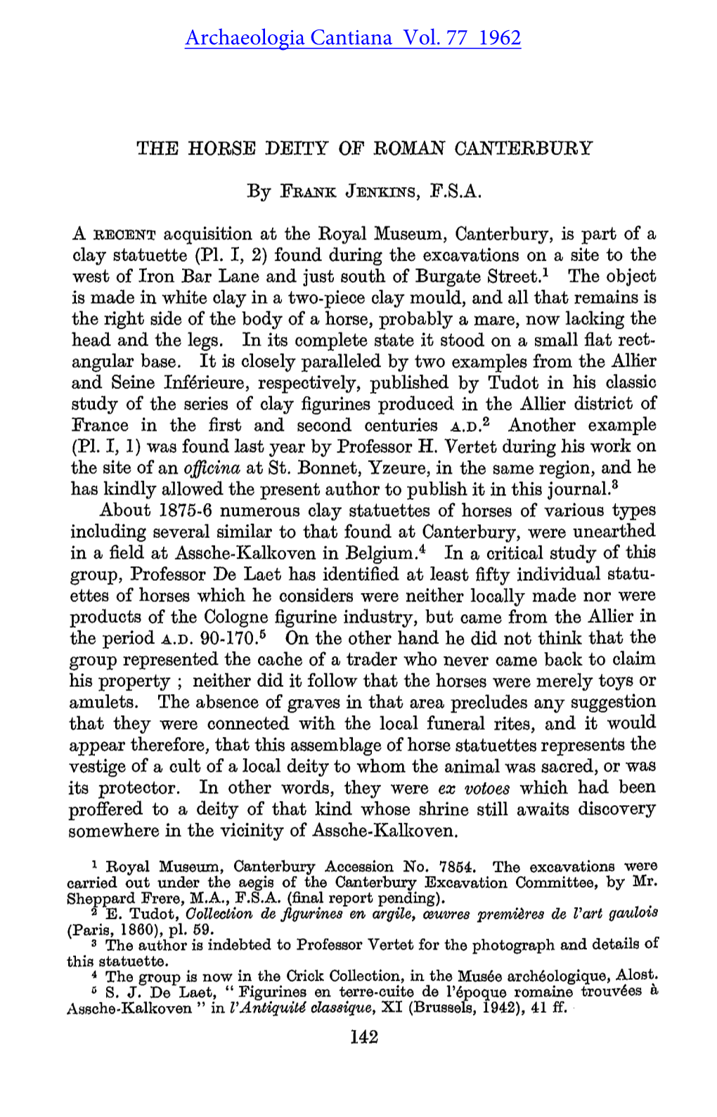 The Horse Deity of Roman Canterbury