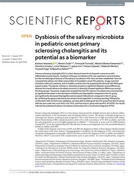 Dysbiosis of the Salivary Microbiota in Pediatric-Onset Primary Sclerosing