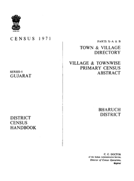 District Census Handbook, Bharuch, Part X-A & B, Series-5
