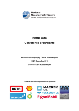 BSRG 2010 Conference Programme