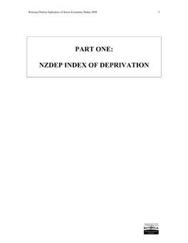 Part One: Nzdep Index of Deprivation