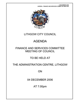 Agenda - Finance and Services Committee Meeting