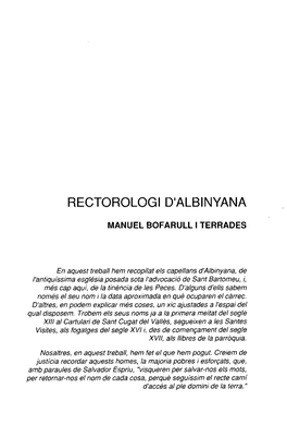 Rectorologi D'albinyana