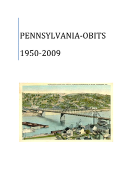 Pennsylvania-Obits 1950-2009